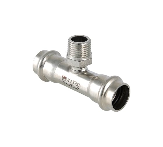 Изображение товара Тройник VALTEC с наружной резьбой, нержавеющая сталь 22х3/4 VTi.933.I.220522