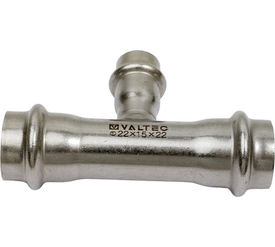 Изображение товара Тройник VALTEC нержавеющая сталь 22х15х22 VTi.931.I.221522