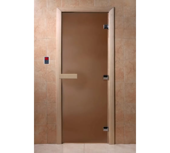 Изображение товара Дверь для бани DoorWood теплая ночь, 1900x700 мм по коробке, правая, петли справа УТ-00011881