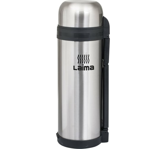 Изображение товара Классический термос с узким горлом ЛАЙМА 1.8 л, нержавеющая сталь, пластиковая ручка 601405