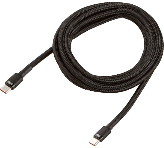 Изображение товара Кабель SKYWAY type-c - type-c, 60w, в мягкой оплетке, черный, 2м S09603016