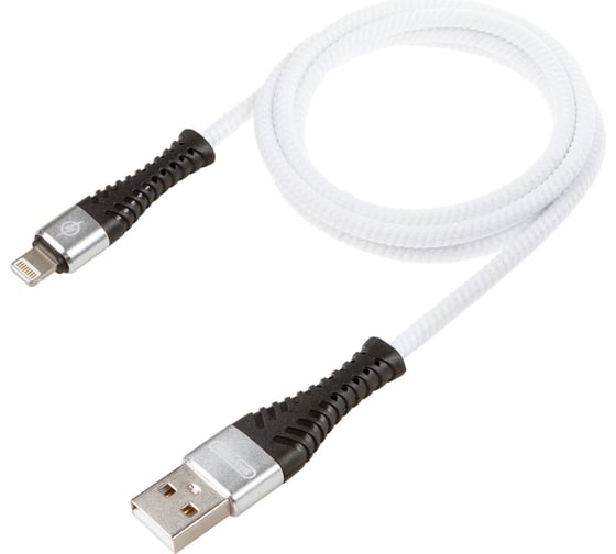 Изображение товара Кабель SKYWAY usb - lightning, 10w, в мягкой оплетке, белый, 1м S09601007