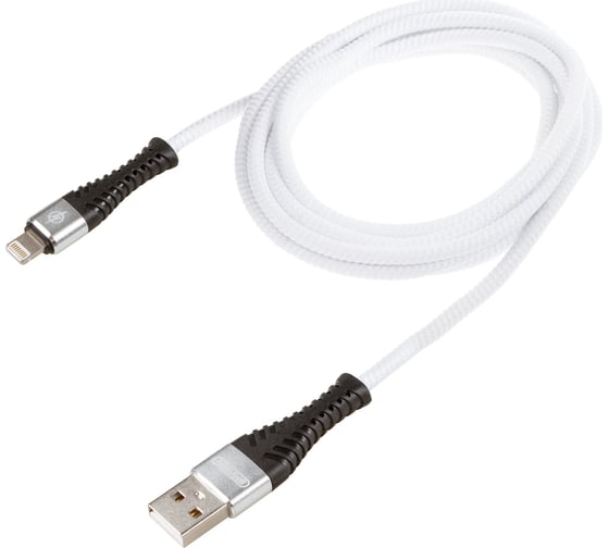 Изображение товара Кабель SKYWAY usb - lightning, 10w, в мягкой оплетке, белый, 2м S09601009