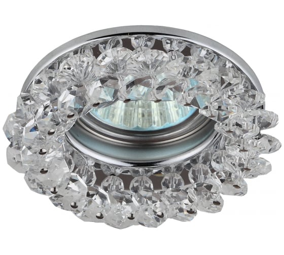 Изображение товара Светильник ЭРА DK16 CH/WH декор круглый с мелкими хрусталиками хром/прозрачный C0044737