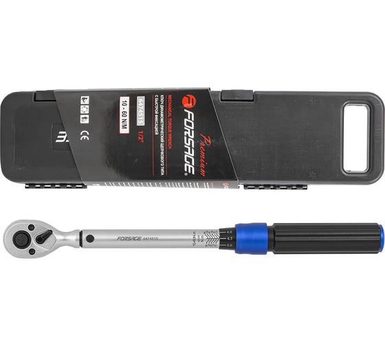 Изображение товара Динамометрический ключ Forsage щелчкового типа с быстрой фиксацией "premium" 10-60Нм, 1/2" F-6474515(52879)