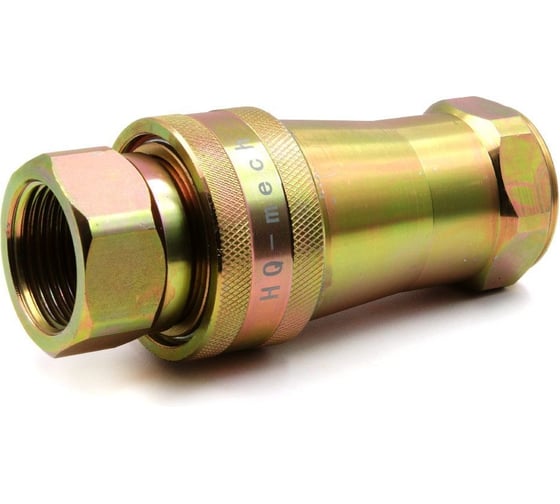 Изображение товара Быстроразъёмное гидравлическое соединение HQ-mech ISO7241-A конический клапан, БРС M+F сталь, вн. резьба 1"  УТ000002795