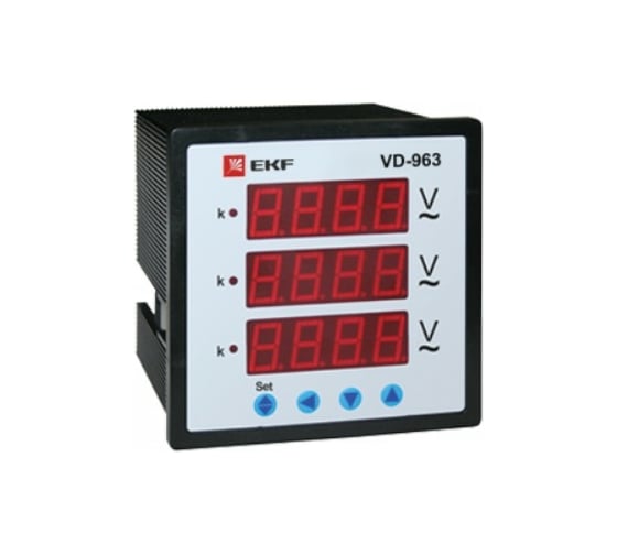 Изображение товара Цифровой вольтметр EKF PROxima на панель 96х96 трехфазный vd-963