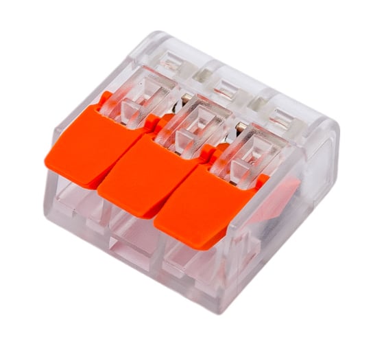 Изображение товара Универсальная компактная клемма НЗЭТК СМК 221-413, 3-проводная до 4,0 мм² (50 шт./уп.) smk-221-413