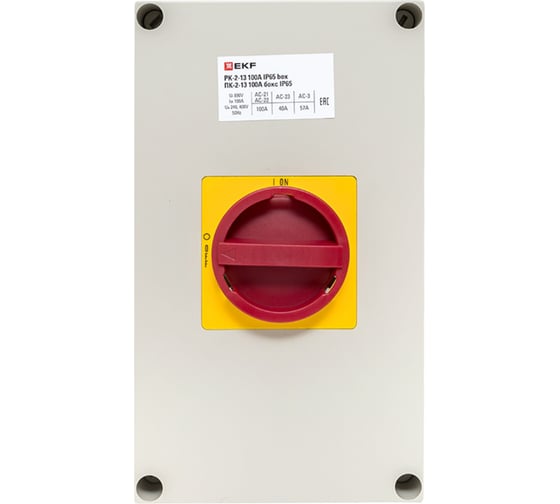 Изображение товара Кулачковый переключатель EKF ПК-2-13 100А 3P "ВКЛ-ВЫКЛ" с блокировкой в боксе IP65 PROxima pk-2k-13-100-a65