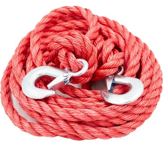 Изображение товара Буксировочный трос TOPAUTO трехпрядный канат ПРЕМИУМ 7.0 т 2 крюка 5 метров, сумка ТА-P9-7022С