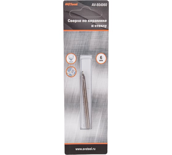 Изображение товара Сверло по керамике и стеклу 6 мм AV Steel AV-804060