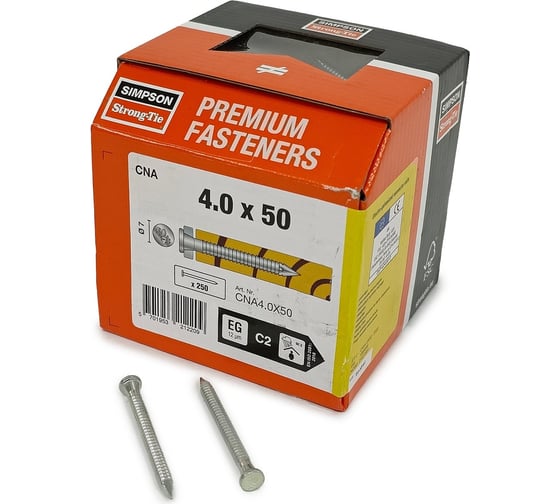 Изображение товара Гвоздь для перфорации Simpson CNA 4х50 мм, цинк, 250 шт. CNA4.0X50