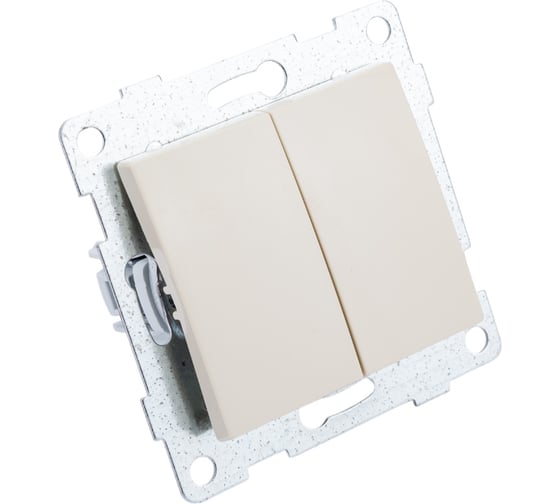 Изображение товара Выключатель GUSI ELECTRIC Bravo 2 клавиши, СУ, 10А, 250В, бежевый С10В2-003