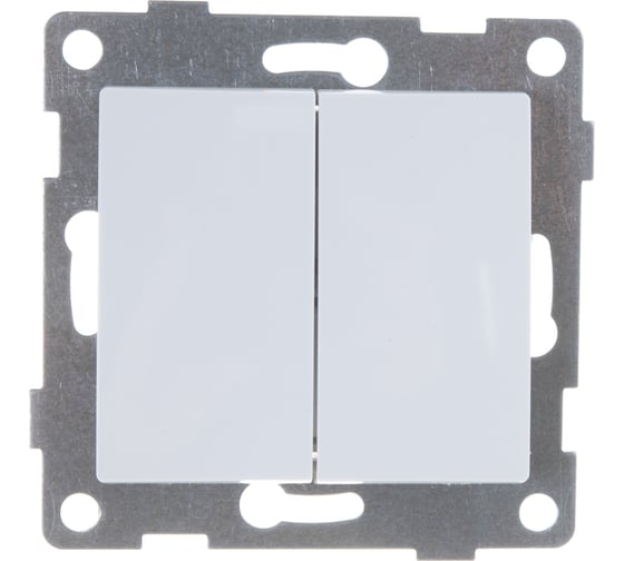 Изображение товара Выключатель GUSI ELECTRIC Bravo 2 клавиши, СУ, 10А, 250В, белый С10В2-001