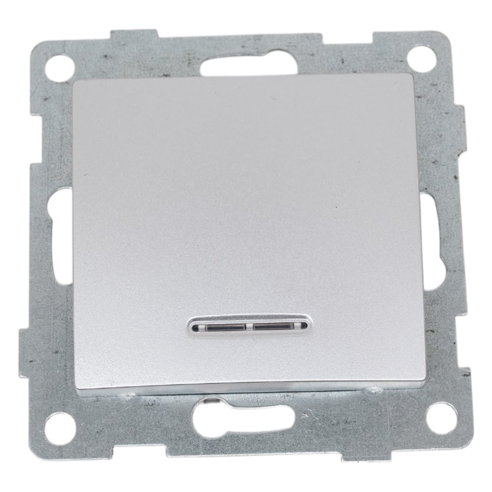 Изображение товара Выключатель GUSI ELECTRIC Bravo 1 клавиша с индикатором серебро 10А 250В