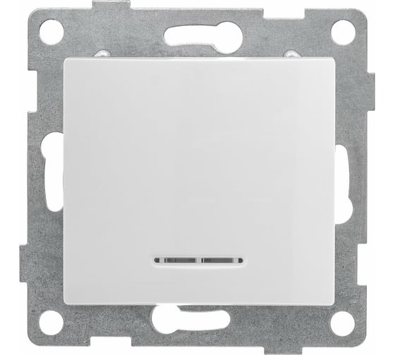 Изображение товара Выключатель GUSI ELECTRIC Bravo 1 клавиша, индикатор, СУ, 10А, 250В, белый С10В18-001