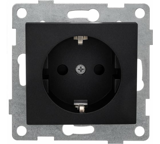 Изображение товара Розетка GUSI ELECTRIC Bravo 1-ой с/з с з/ш, СУ, 16А, 250В, графит С10Р4-010