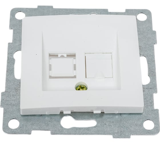 Изображение товара Телефонная розетка GUSI ELECTRIC Bravo RJ12, одинарная, СУ, белая С10Т1-001