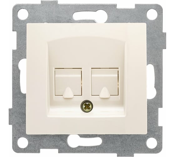 Изображение товара Телефонная розетка GUSI ELECTRIC Bravo RJ12, двойная, СУ, бежевый С10Т2-003