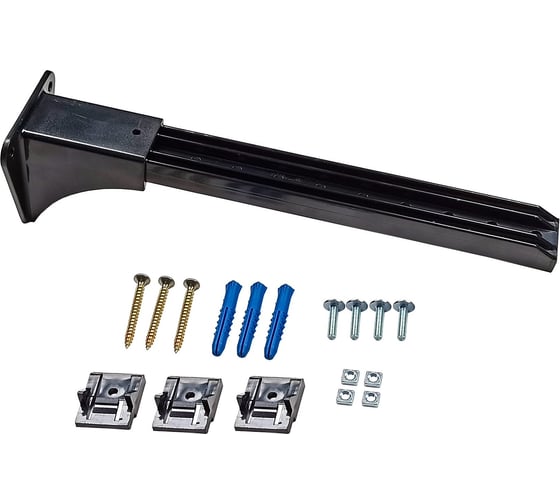 Изображение товара Пластиковый кронштейн Эскар 25 см, черный, 1 комплект, арт. 240448