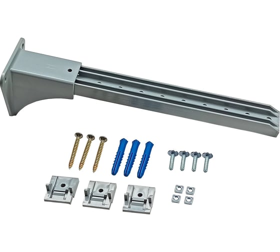 Изображение товара Пластиковый кронштейн Эскар 25 см, серый, 1 комплект, арт. 240449