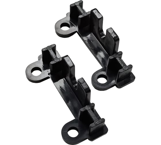 Изображение товара Торцевая заглушка 2-х полосного профиля Эскар, черный, 1 пара, арт. 240439