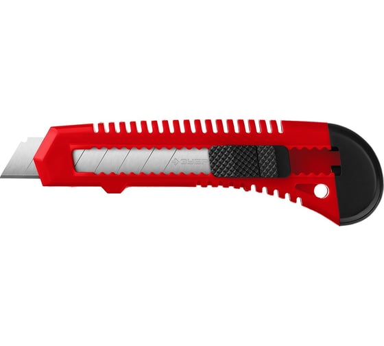 Изображение товара Нож из АБС пластика со сдвижным фиксатором Зубр АБС-18, сегмент, лезвия 18 мм, 09155_z01