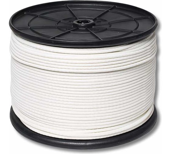 Изображение товара Полиэфирный шнур ЩИТ ПЭф плет. 8-прядный d. 6,0 мм белый на кат. 200 мм 500 м 66931