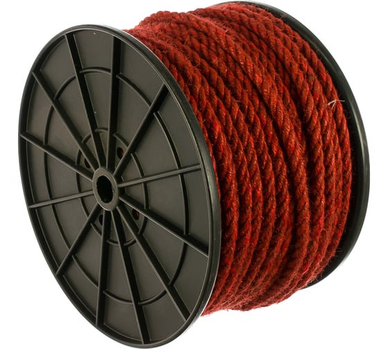 Изображение товара Джутовый канат ЩИТ ДТ d. 10 мм красный на кат. 200 мм 100 м 66875