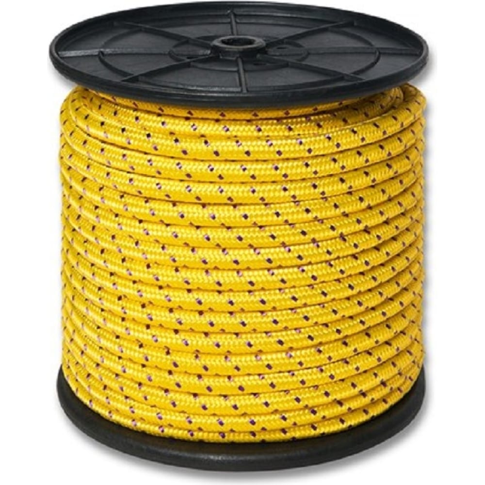 Шестнадцатипрядный полипропиленовый шнур ЩИТ шнур каменщика полипропиленовый красно желтый d1 2 мм 70 м без сердечника