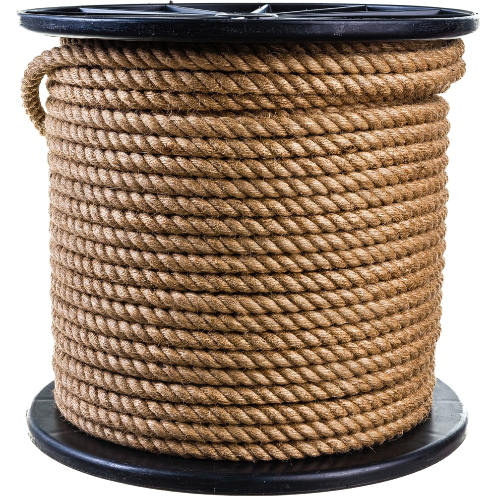 Крученая трехпрядная джутовая веревка ЩИТ веревка джутовая 8 мм коричневый 20 м уп