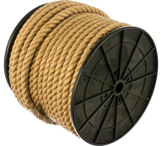 Изображение товара Джутовая веревка ЩИТ Д кр.3-прядная d. 16 мм на кат. 300 мм 60 м 66942