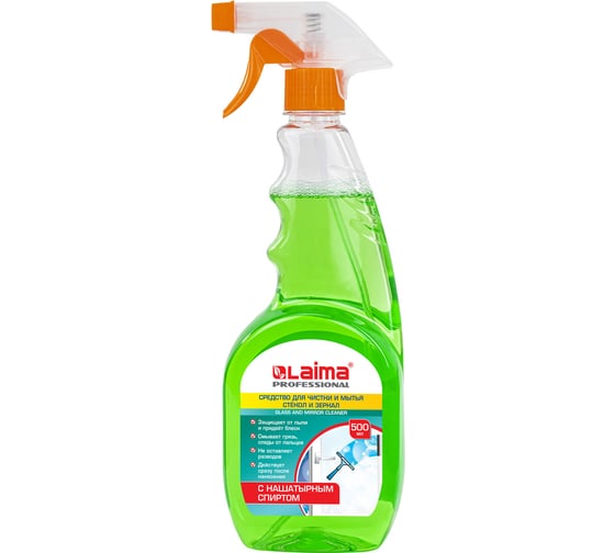 Изображение товара Средство для мытья стекол и зеркал LAIMA 500 мл, PROFESSIONAL, 604744