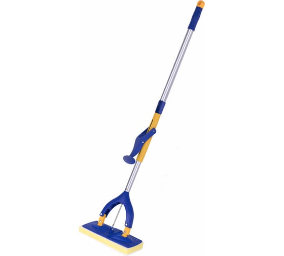 Изображение товара Швабра LAIMA самоотжимная, механизм "Бабочка", насадка спонж/микрофибра 28 см, телескопический черенок 115 см, , 601468