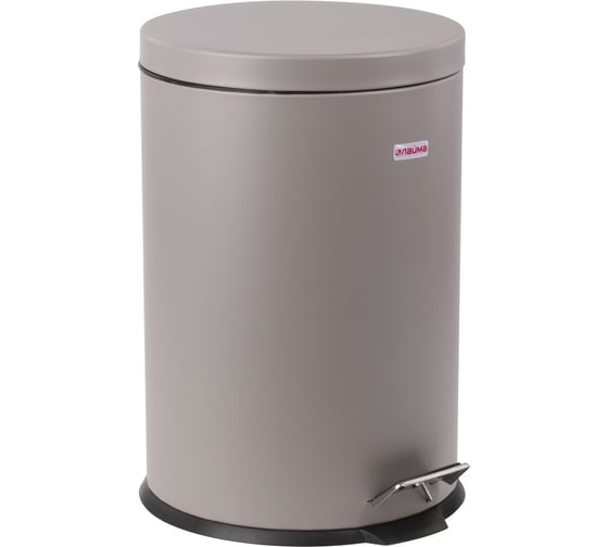 Изображение товара Ведро-контейнер LAIMA для мусора с педалью,20 л, серое, матовое, металл, , 604946