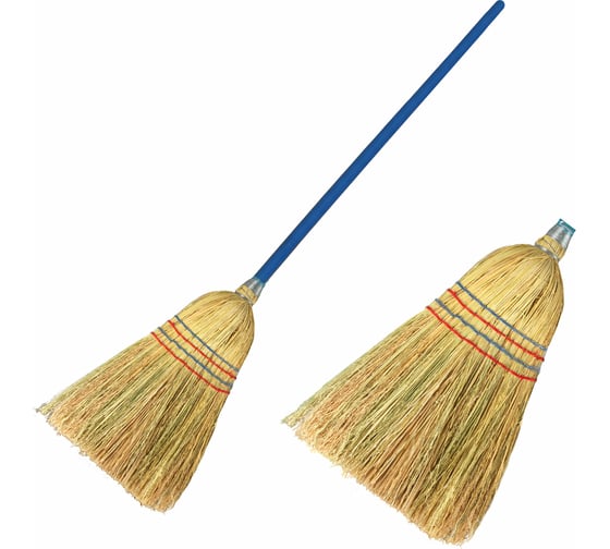 Изображение товара Веник-метла LAIMA сорго 1, натуральный, с деревянным черенком 95 см, средний, 360х280 мм, 601336