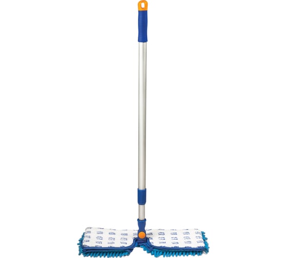 Изображение товара Швабра LAIMA двусторонняя 40 см, алюминиевый телескопический черенок 130 см,микрофибра 601465