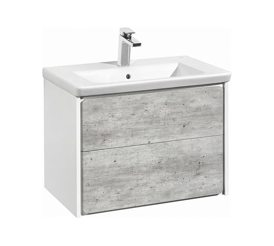 Изображение товара Модуль под раковину Roca Ronda 700 мм бетон/белый глянец 00000063252 ZRU9303003