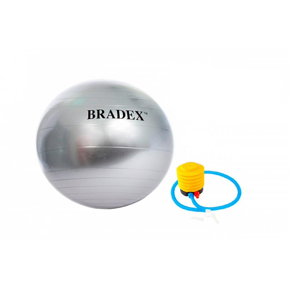 фото Мяч для фитнеса антивзрыв bradex 75 см с насосом sf 0380