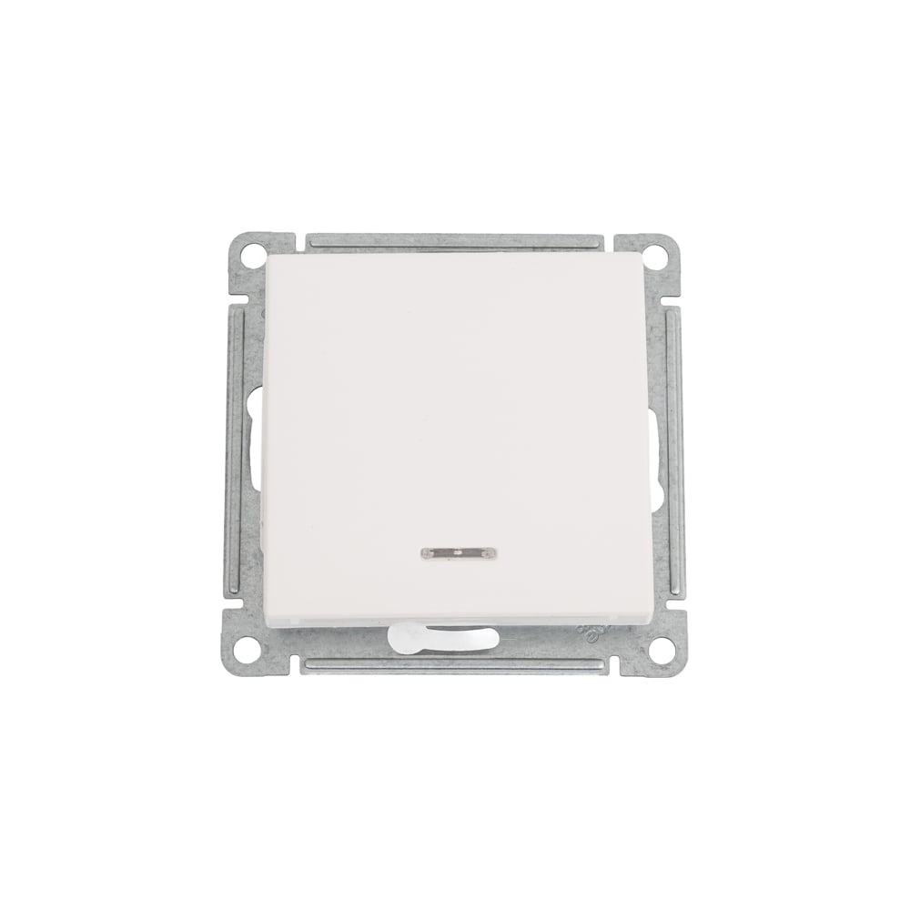 Изображение товара 1-клавишный проходной переключатель Wessen 59 белый с подсветкой