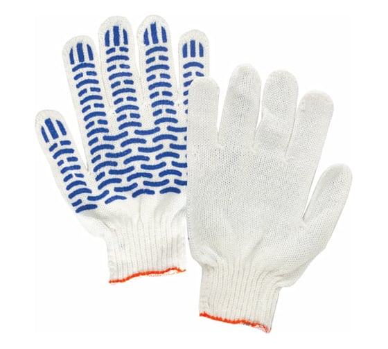 Изображение товара Хлопчатобумажные перчатки LAIMA СТАНДАРТ, комплект 5 пар, 600800