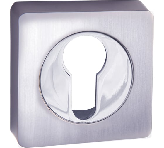 Изображение товара Квадратная накладка на цилиндр Ренц хром матовый / хром блестящий INET 02 SC/CP