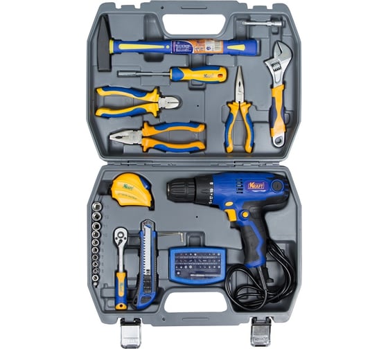 Изображение товара Набор инструментов с шуруповертом 58 предметов KRAFT KT 703004