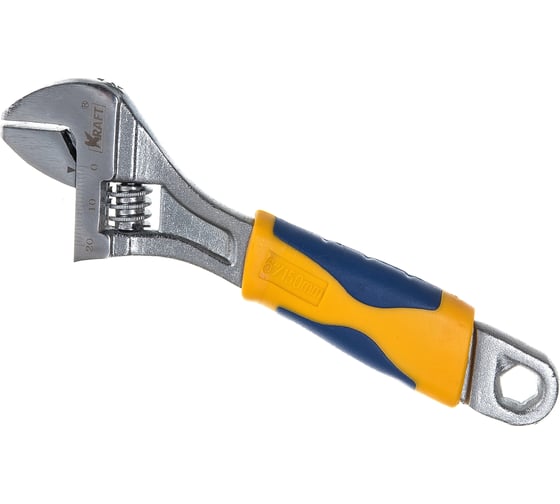Изображение товара Разводной ключ с двухкомпонентной рукояткой KRAFT 150мм KT 700588
