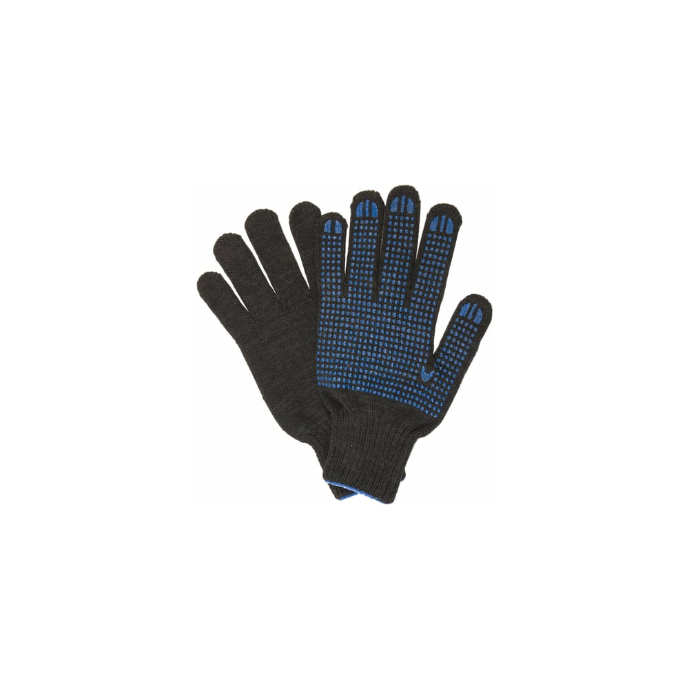 Хлопчатобумажные перчатки ЛАЙМА, цвет черный/синий