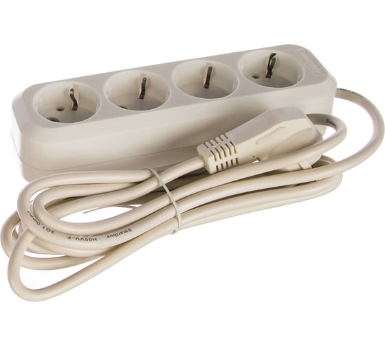 Изображение товара Удлинитель Smartbuy 4 гнезда 3 метра 16А/3,5кВт с заземлением ПВС 3х1,0 SBE-16-4-03-Z