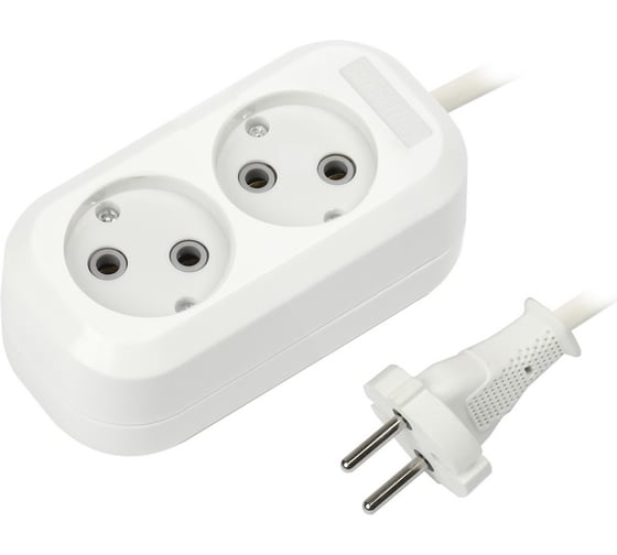 Изображение товара Удлинитель Smartbuy 2 гнезда 3 метра 10А/2,2кВт без заземления ПВС 2х1,0 SBE-10-2-03-N