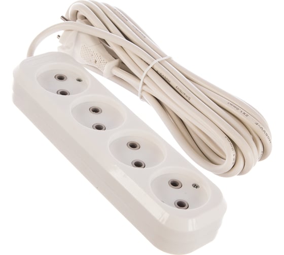 Изображение товара Удлинитель Smartbuy 4 гнезда 5 метров 10А/2,2кВт без заземления ПВС 2х1,0 SBE-10-4-05-N