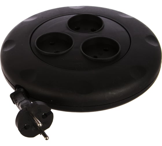 Изображение товара Удлинитель Smartbuy 3 гнезда 3 метра 10А/2,2кВт, б/з, круглый, черный SBE-10-3-03-B