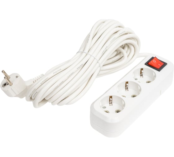 Изображение товара Удлинитель Smartbuy 3 гнезда 10 метров 16А/3,5кВт с выкл.и заземлением ПВС 3х1,0 SBE-16-3-10-ZS